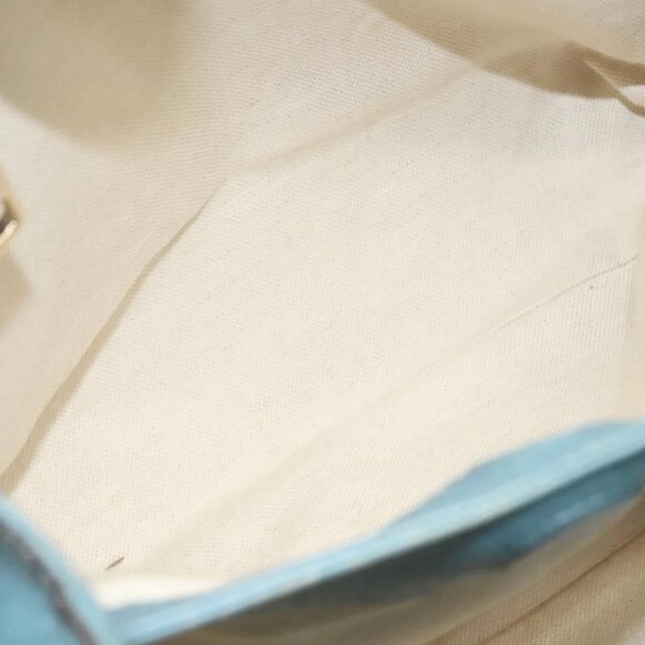 GUCCI Bamboo Hand Bag Leather 2way Blue Silver 336032 Auth 121645 - Picture 13 of 16